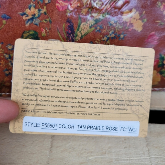 Patricia Nash Slim St Croce Tan Prairie Rose Wristlet Clutch - Picture 4 of 12